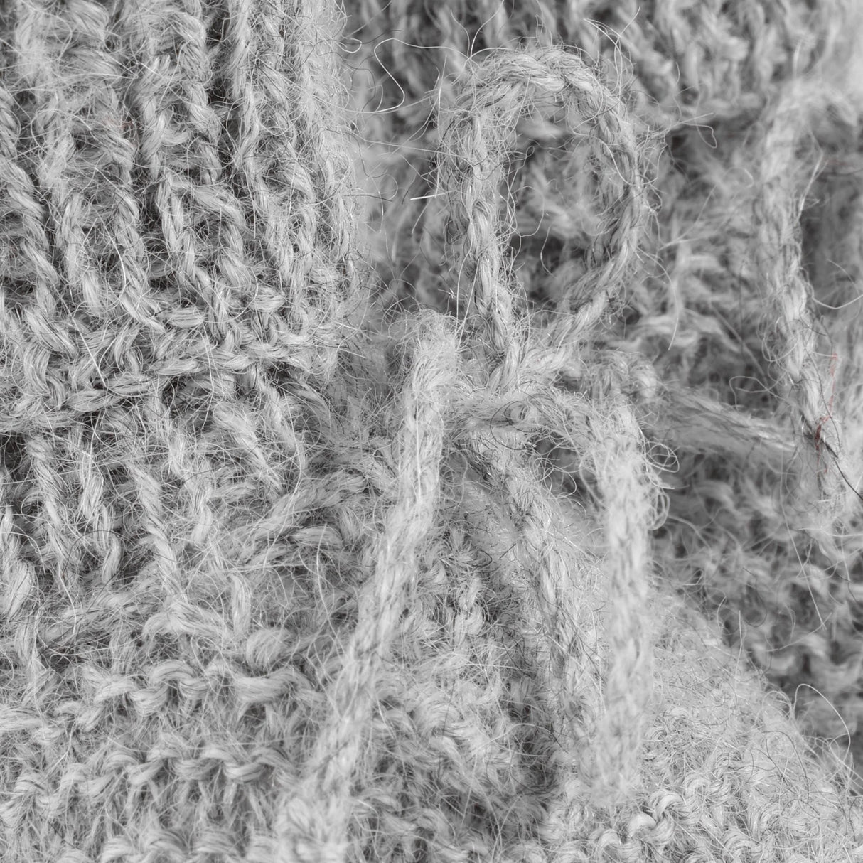 Huttelihut Medium Grey Melange Footies Alpaca Ull Strikk