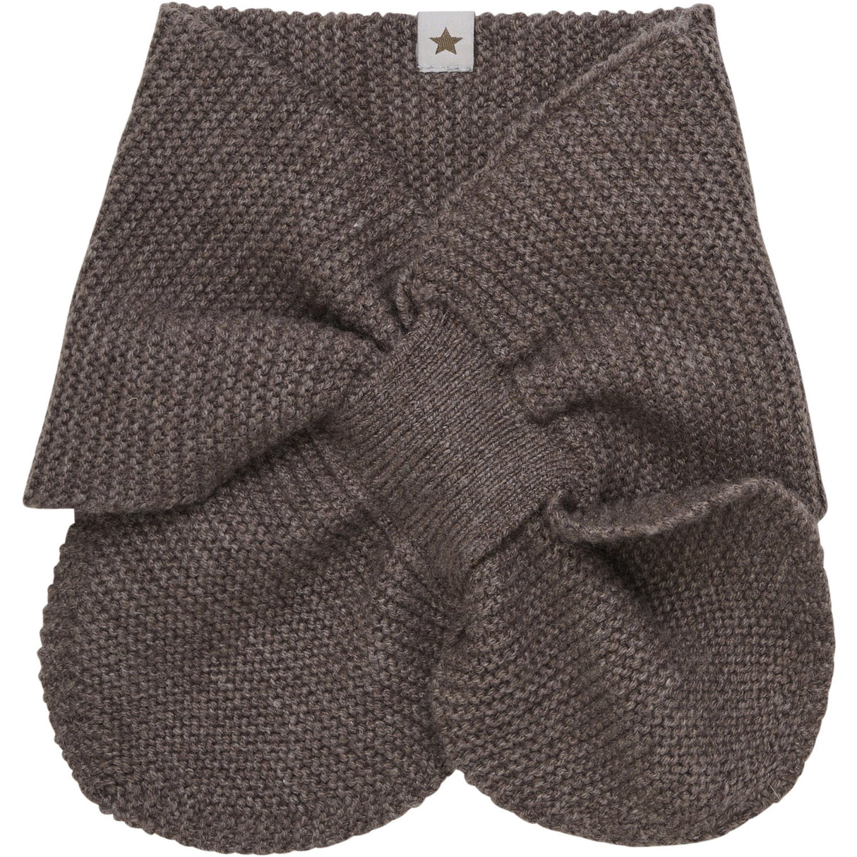 Huttelihut Brown Melange Nakkevarmer Ull Strikk