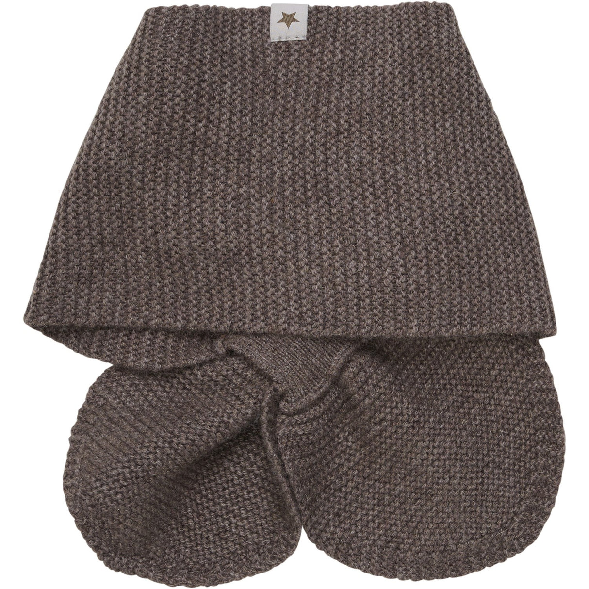 Huttelihut Brown Melange Nakkevarmer Ull Strikk