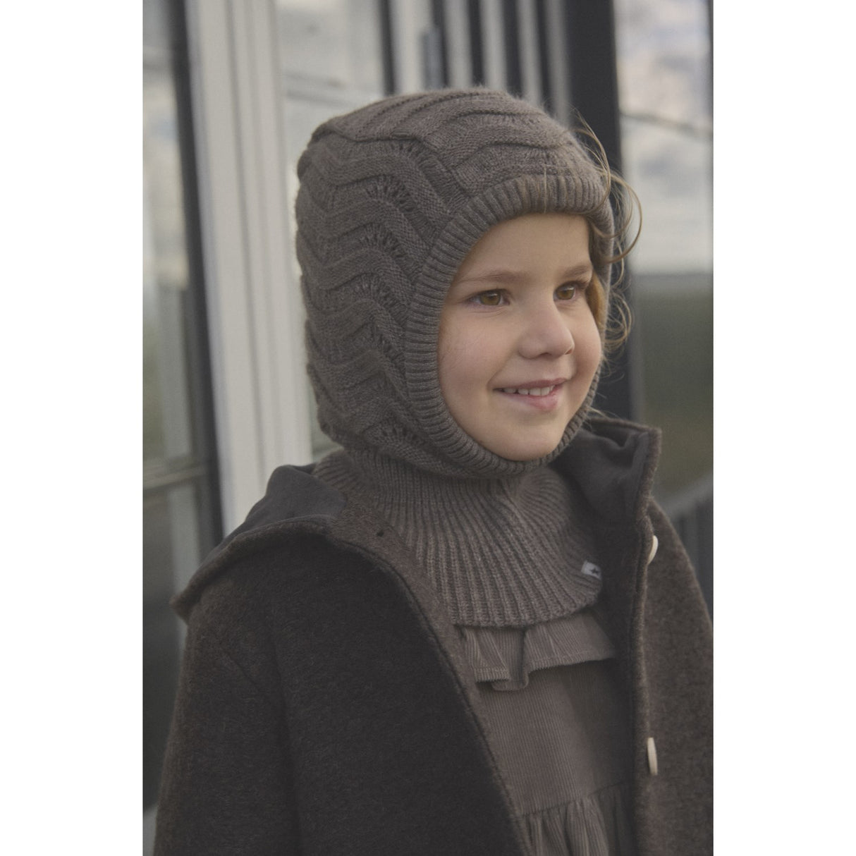 Huttelihut Brown Melange Elefantlue Ull Strikk