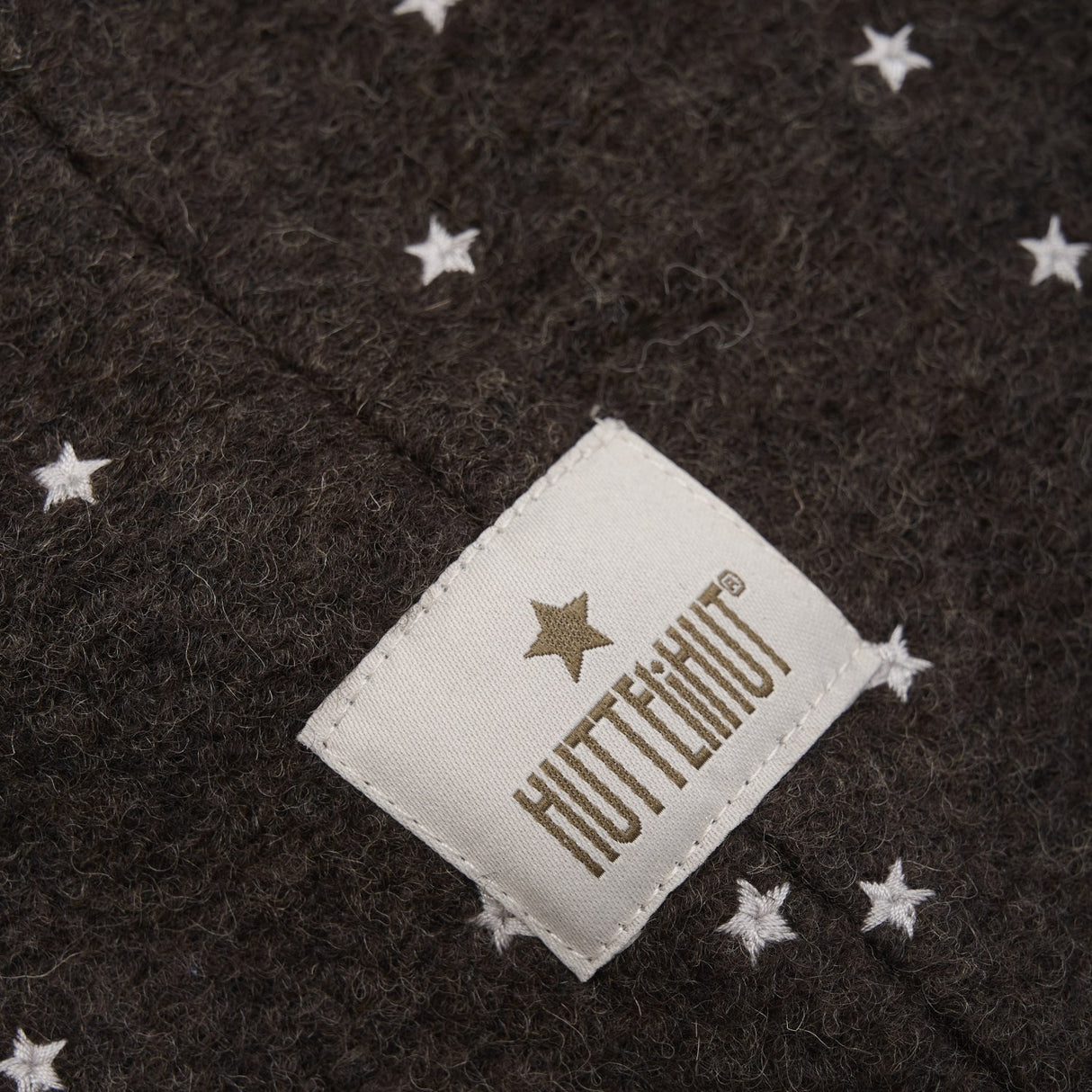 Huttelihut Dark Brown Melange Elefantlue All Over Emb. Ull