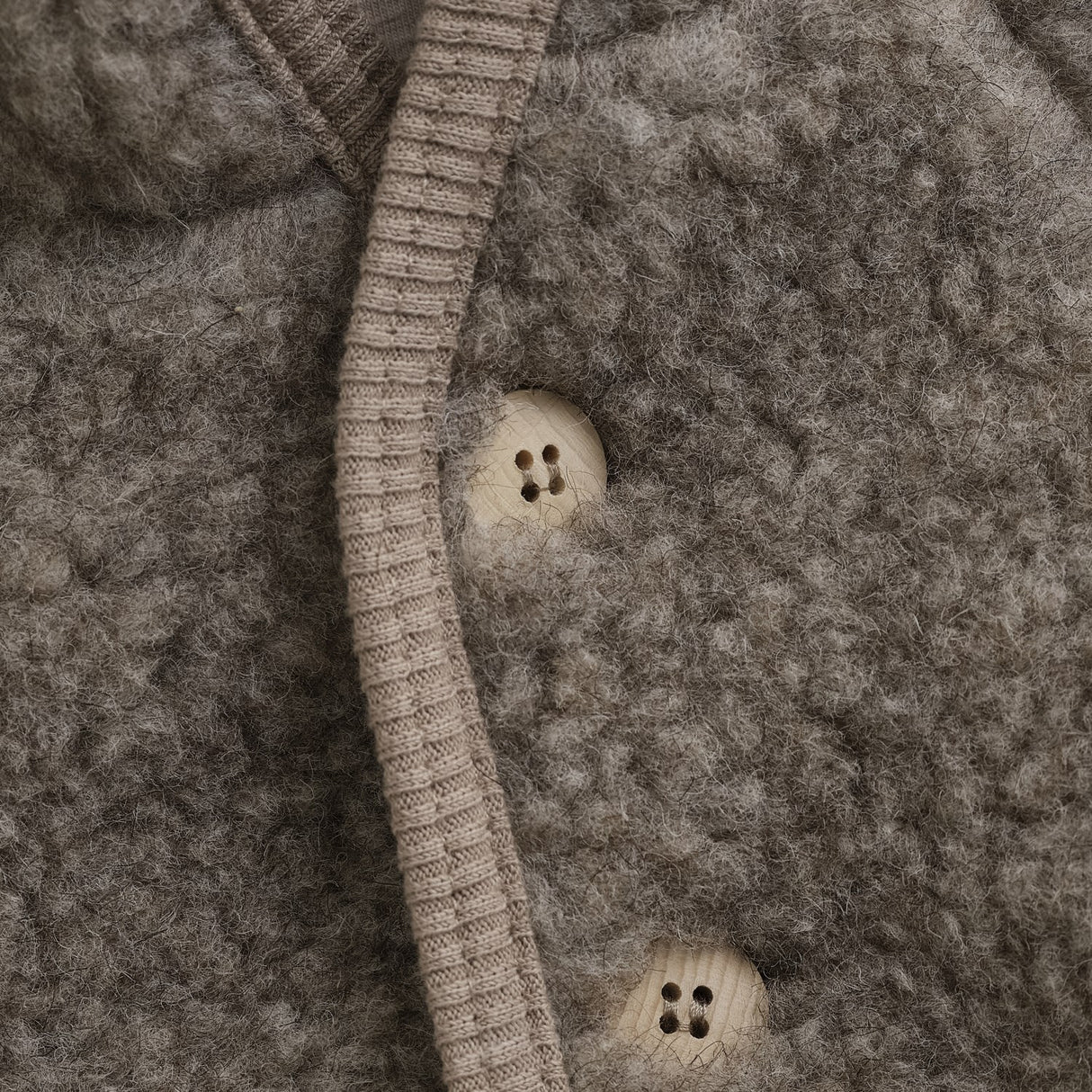 Huttelihut Camel Melange Jakke Pixie Ull Teddybjørn W. Lin