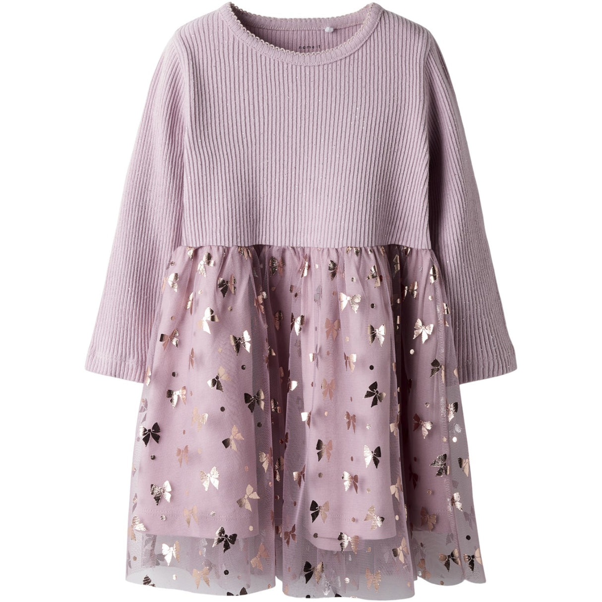 Name It Keepsake Lilac Nmfrosally Ls Dress