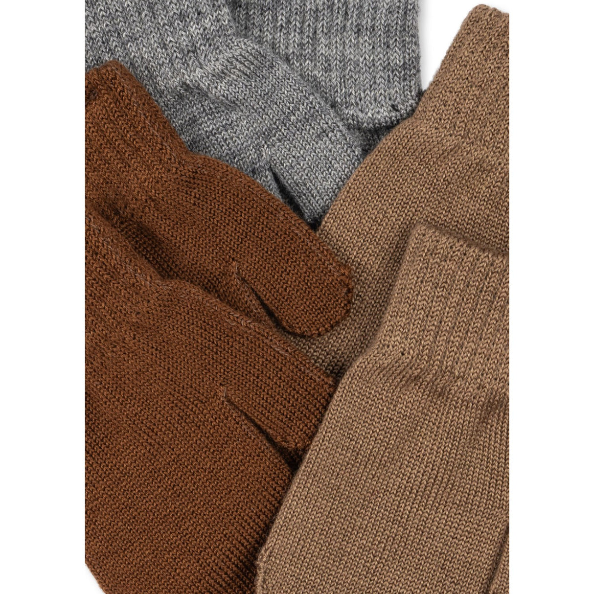 Konges Sløjd Grey Melange/Beige/Brown 3 Pakke Filla Votter