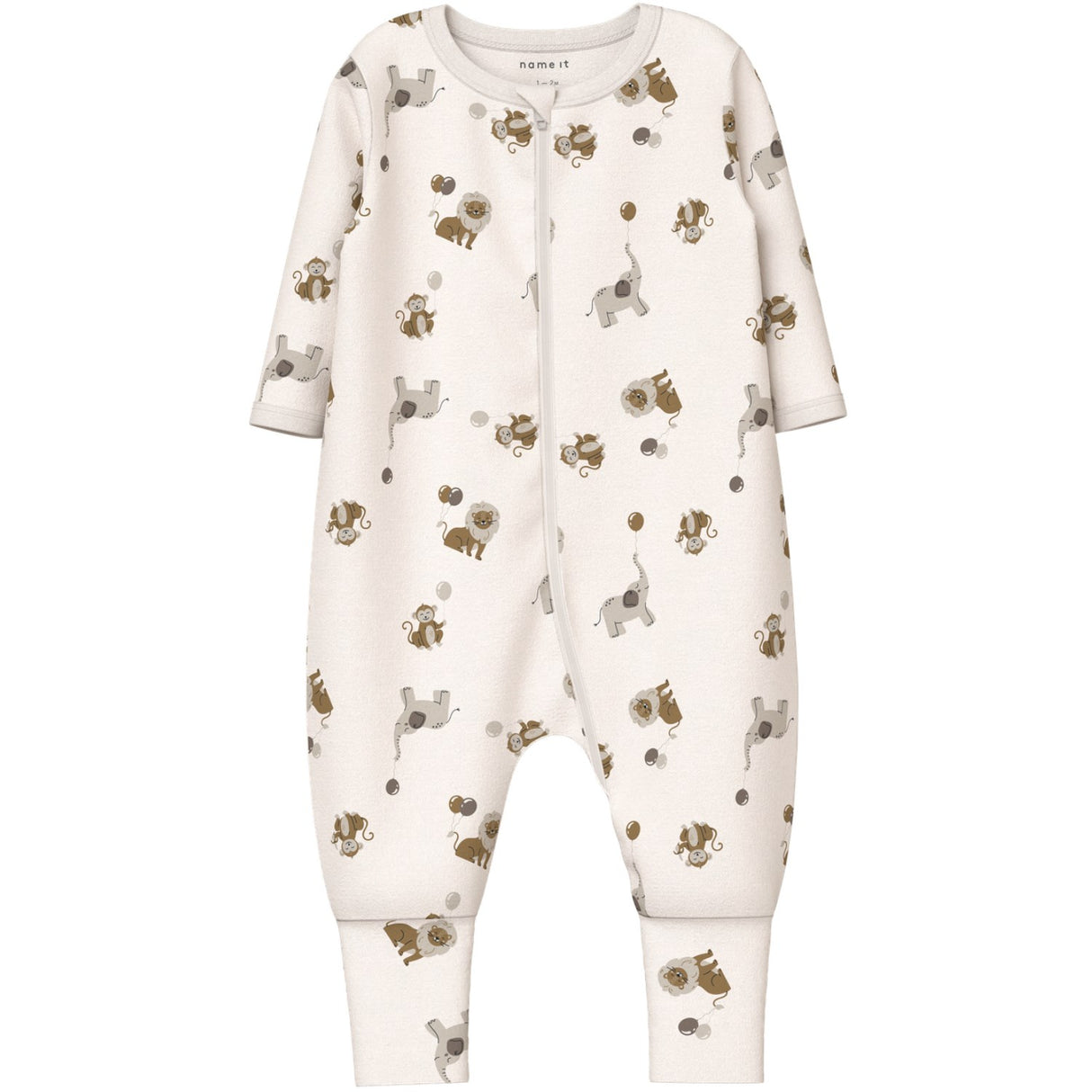 Name It Jet Stream Nbnnightsuit 2P Zip Ff Animal Noos