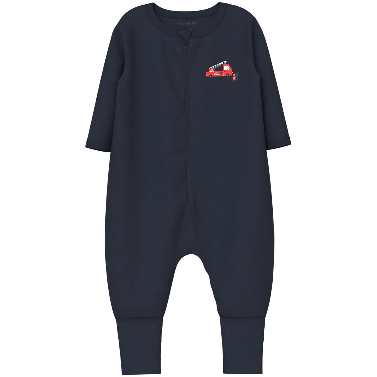 Name It Grey Melange Nbmnightsuit 2P Zip Ff Firetruck Noos