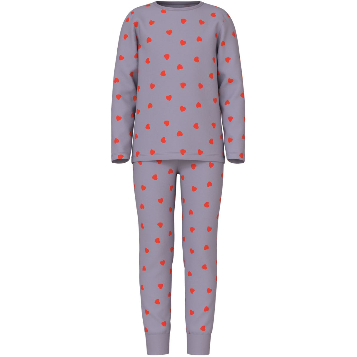 Name It Lavender Gray Nkfnightset Lavender Hearts Noos