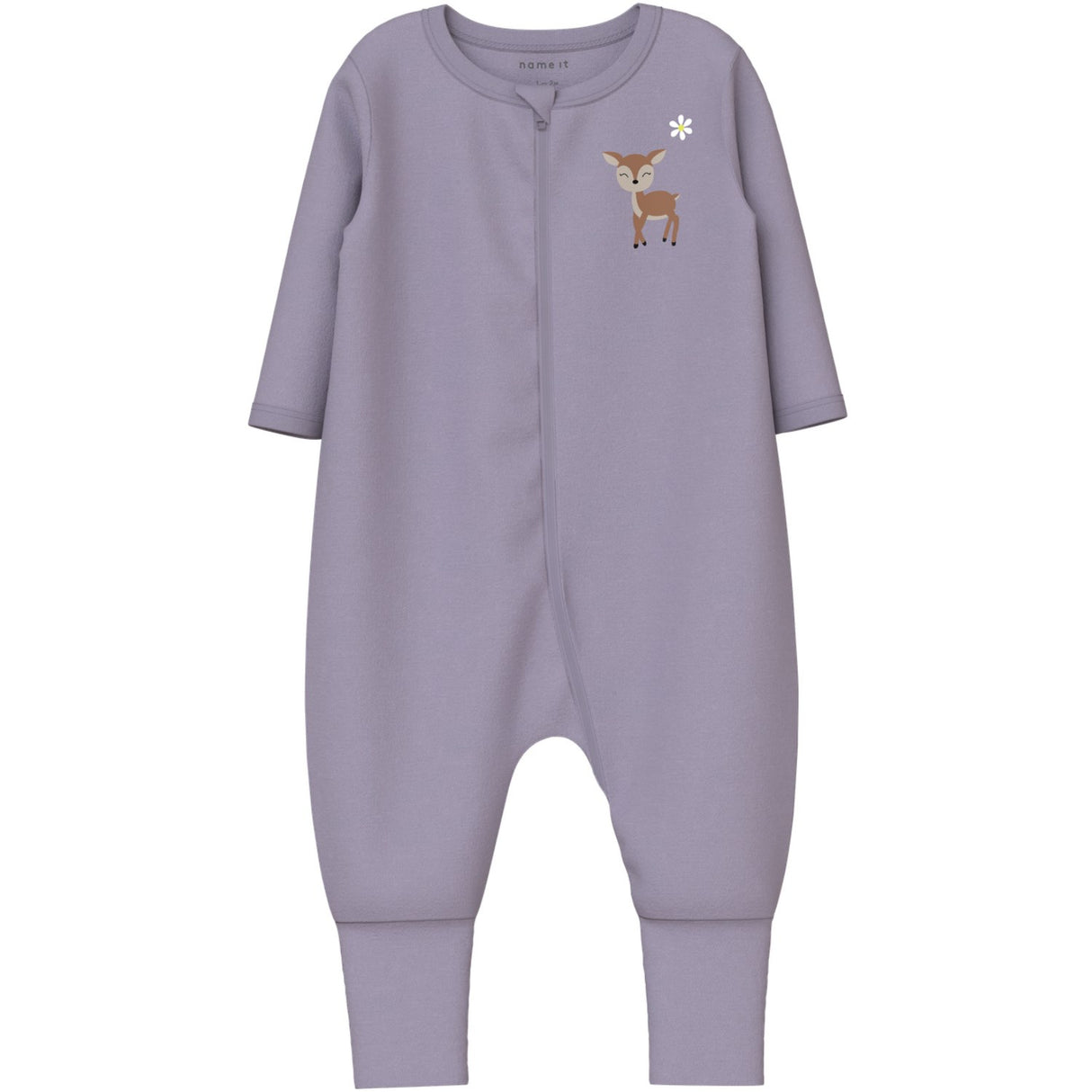 Name It Lilac Marble Nbfnightsuit 2P Zip Ff Lilac Deer Noos