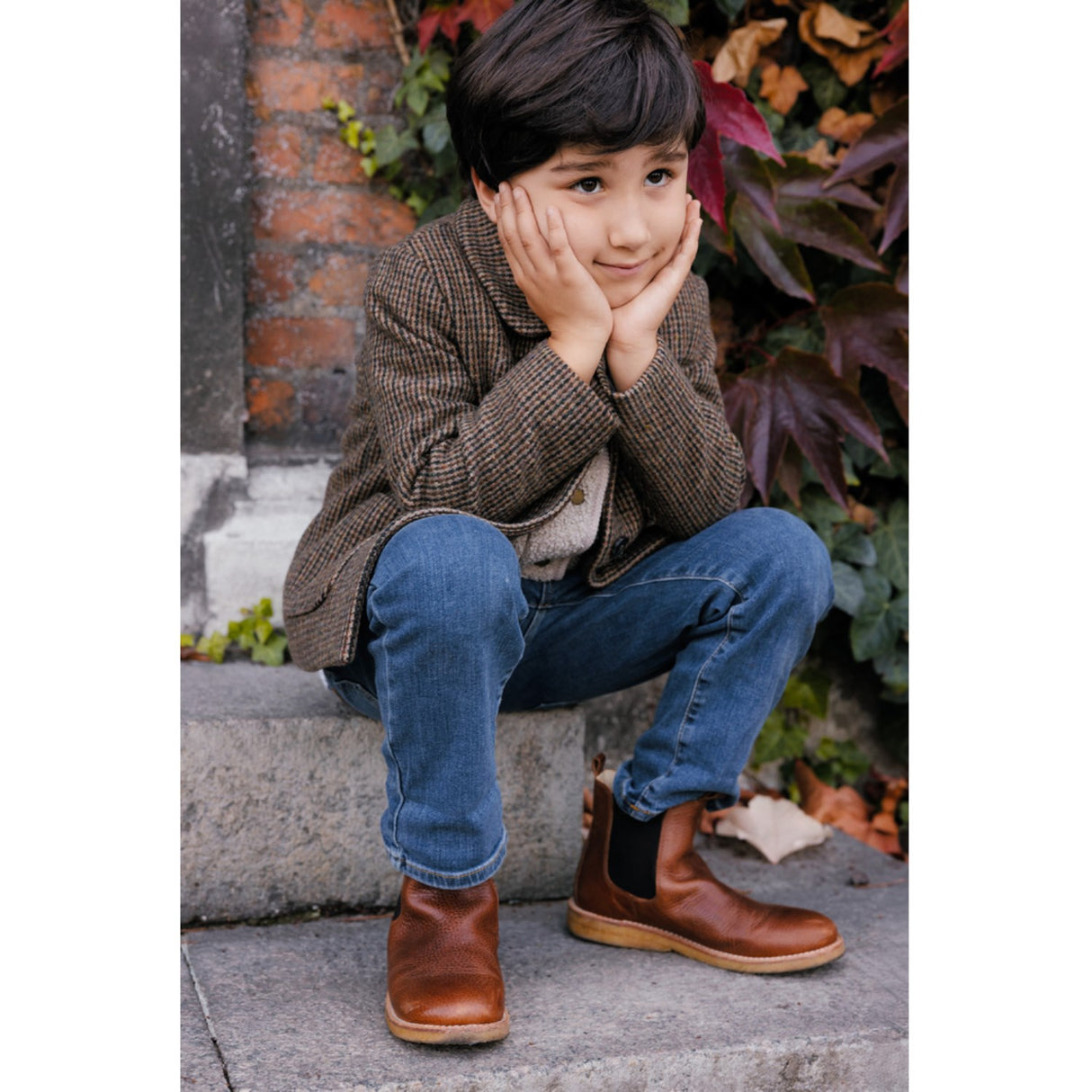 MarMar Wool Check Earthy Check Oval Jakke