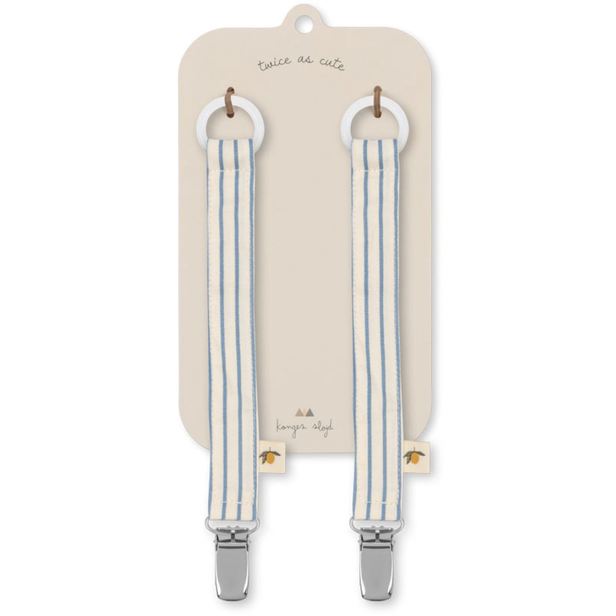 Konges Sløjd Stripe Bluie 2 Pakke Smokk Stropp