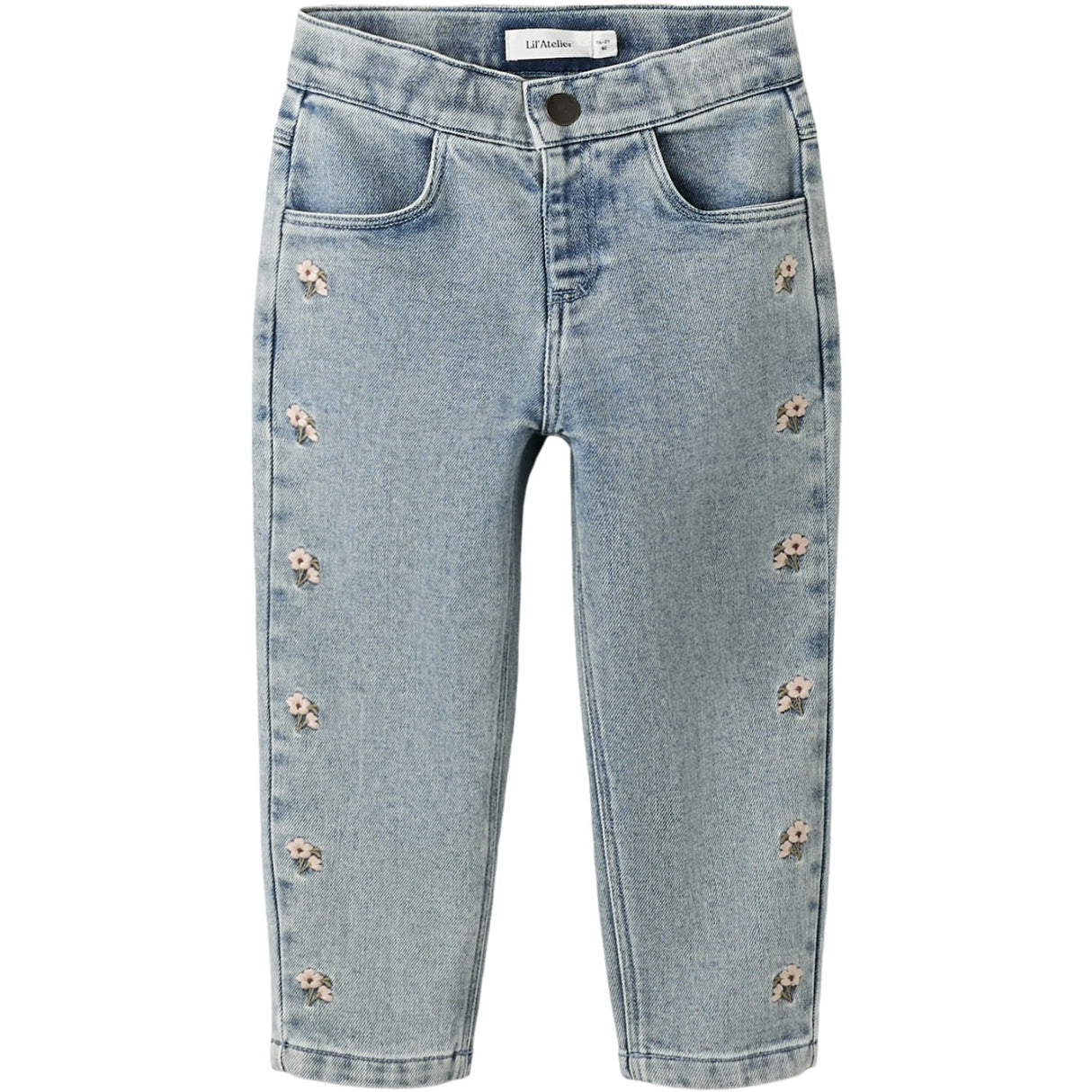 Lil'Atelier Medium Blue Denim Flower Emb Nmfdarlee Doa Loose Jeans 4499-Se Lil