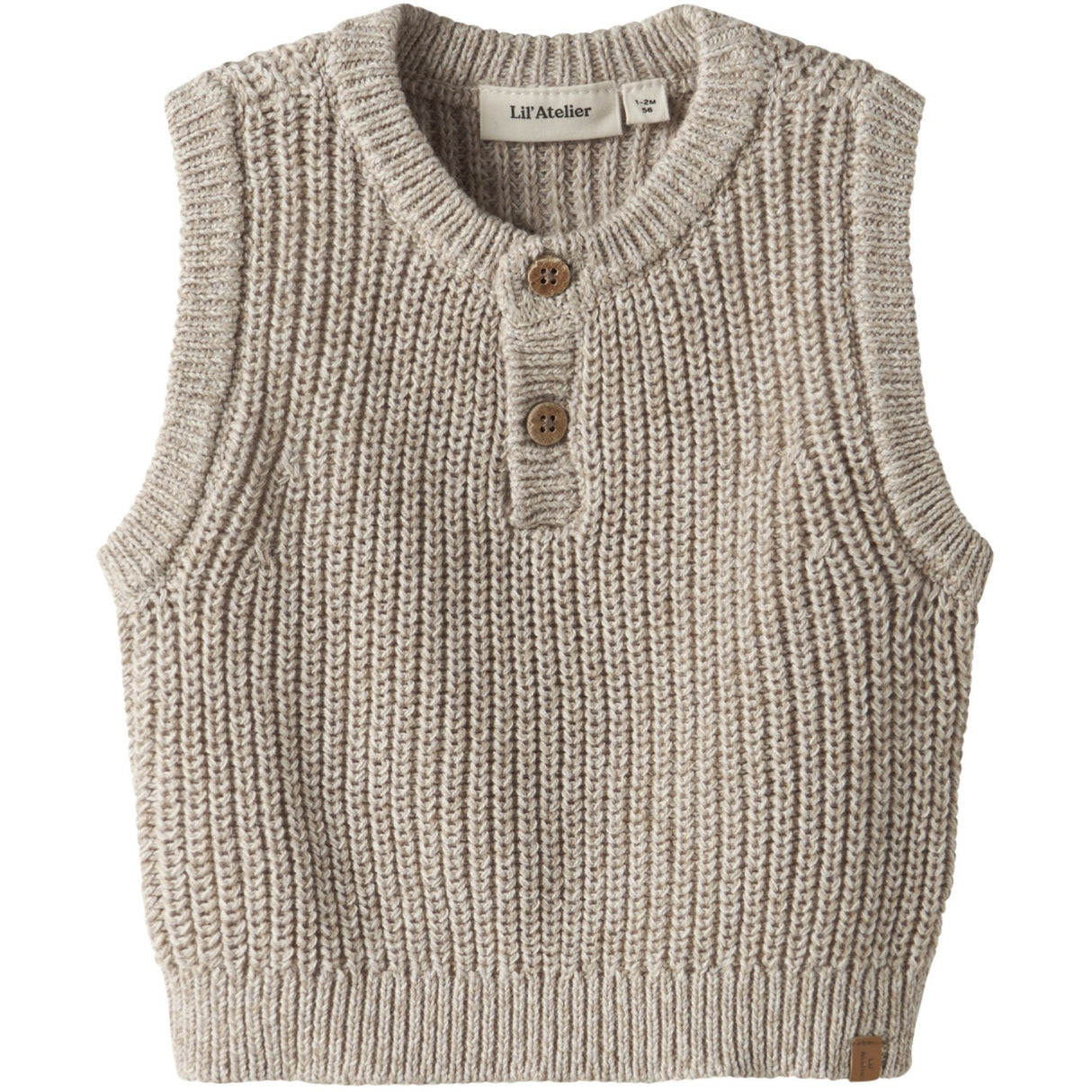Lil'Atelier Oxford Tan Melange Nbmrokko Strikk Vest Lil
