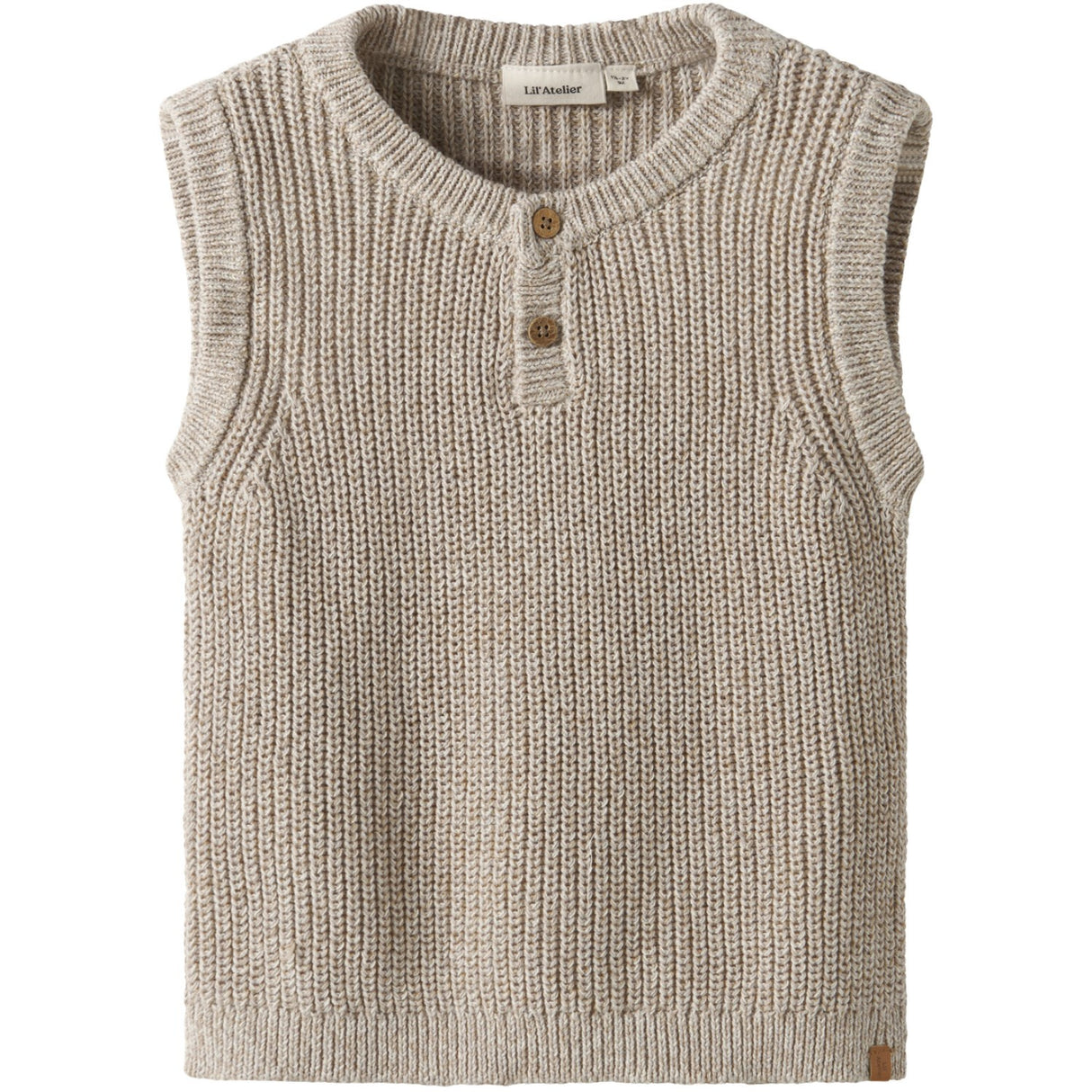 Lil'Atelier Oxford Tan Melange Nmmrokko Strikk Vest Lil
