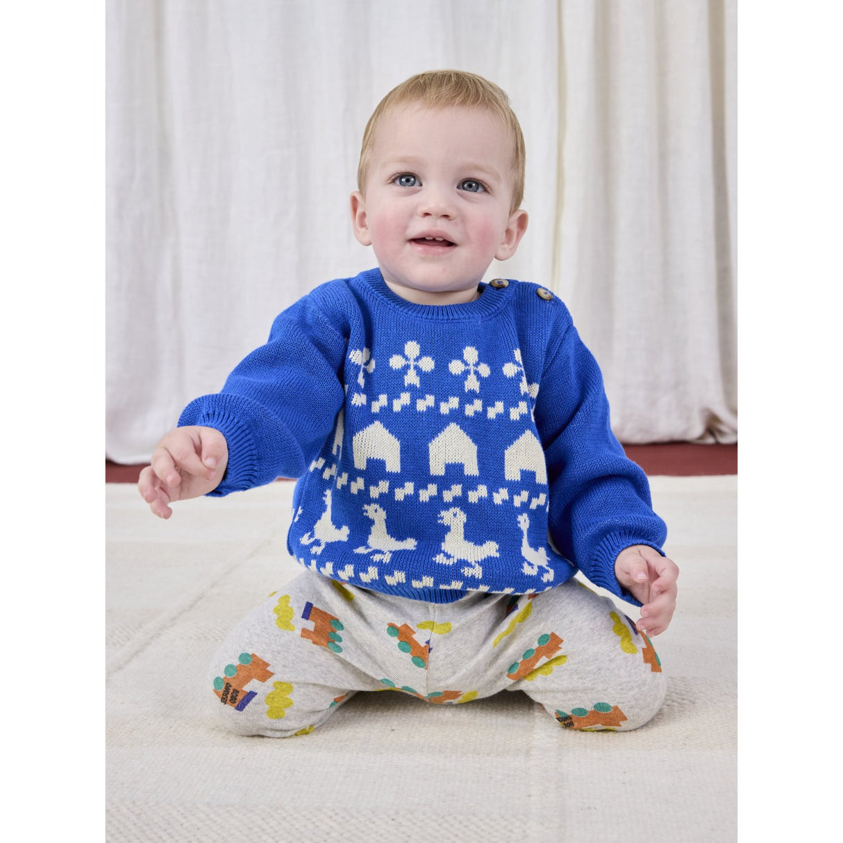 Bobo Choses Light Heather Grey Bobo Choo Choo All Over Leggings