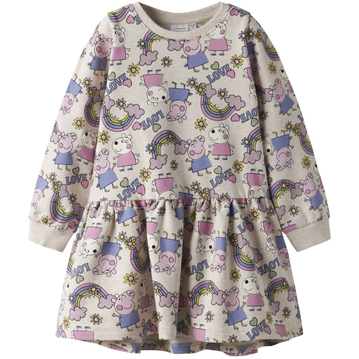 Name It Peyote Melange Nmfdarma Peppa Ls Swe Kjole Bru Cplg
