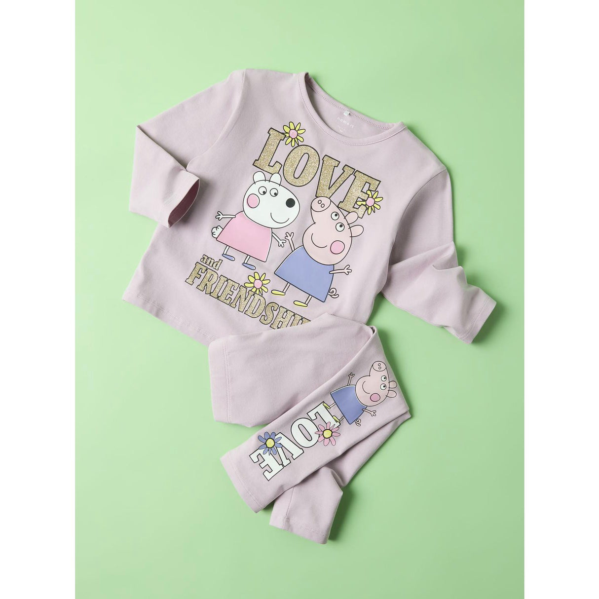 Name It Dawn Pink Nmfdada Peppa Ls Nreg Topp Box Cplg