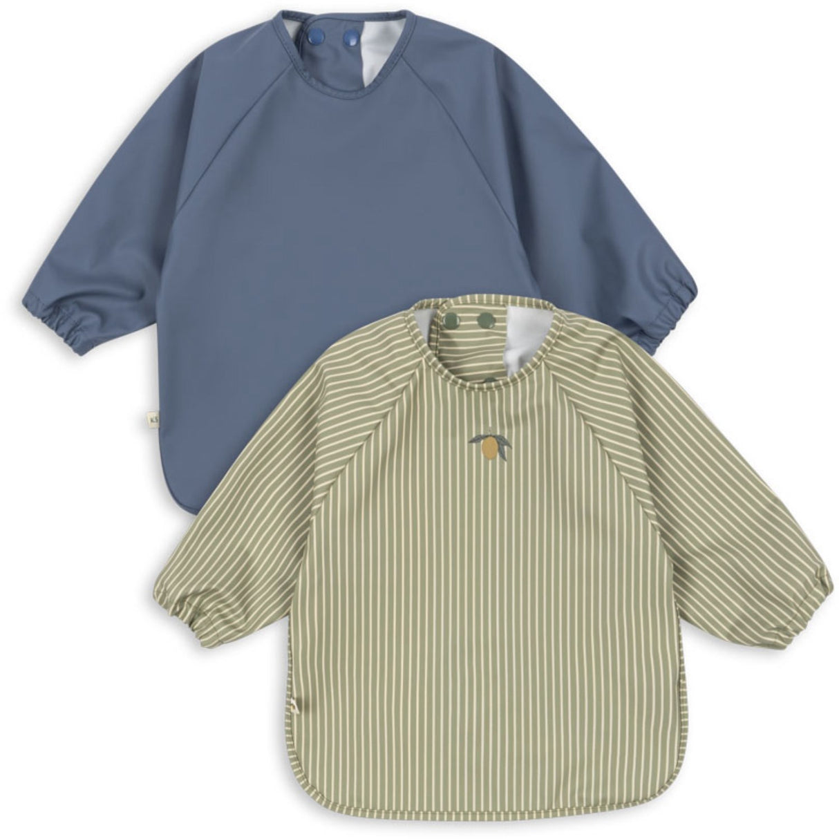 Konges Sløjd Tea Stripe/Flint Stone 2 Pakke Dinner Smekke Med Ermer