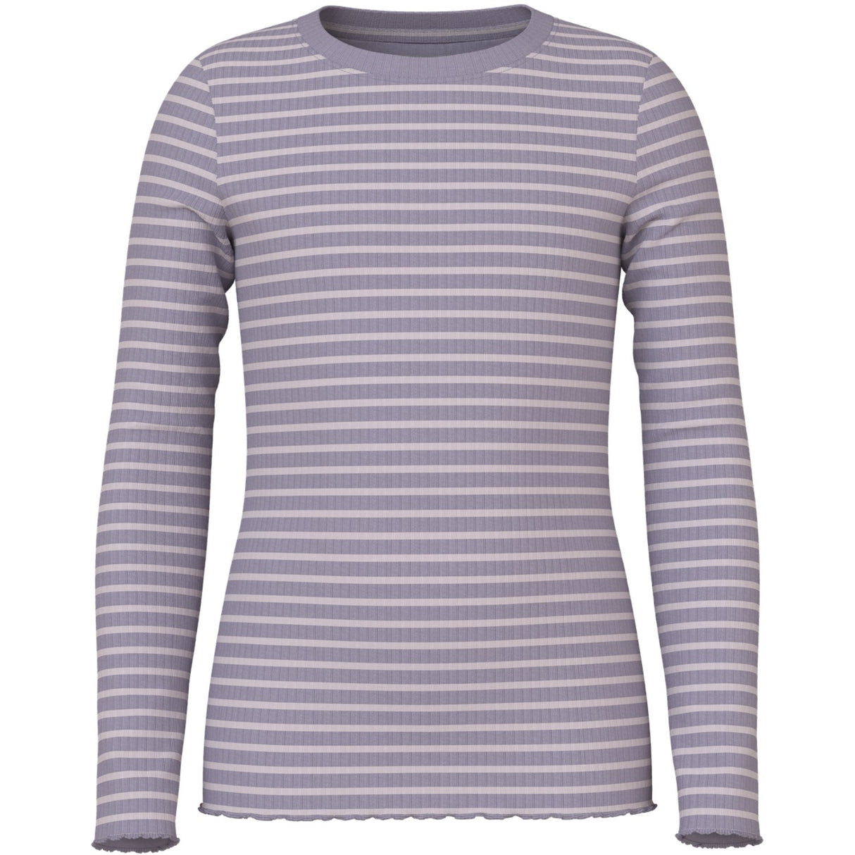 Name It Lavender Gray Lilac Marble Stripe Nmfvemma Ls Slim Topp