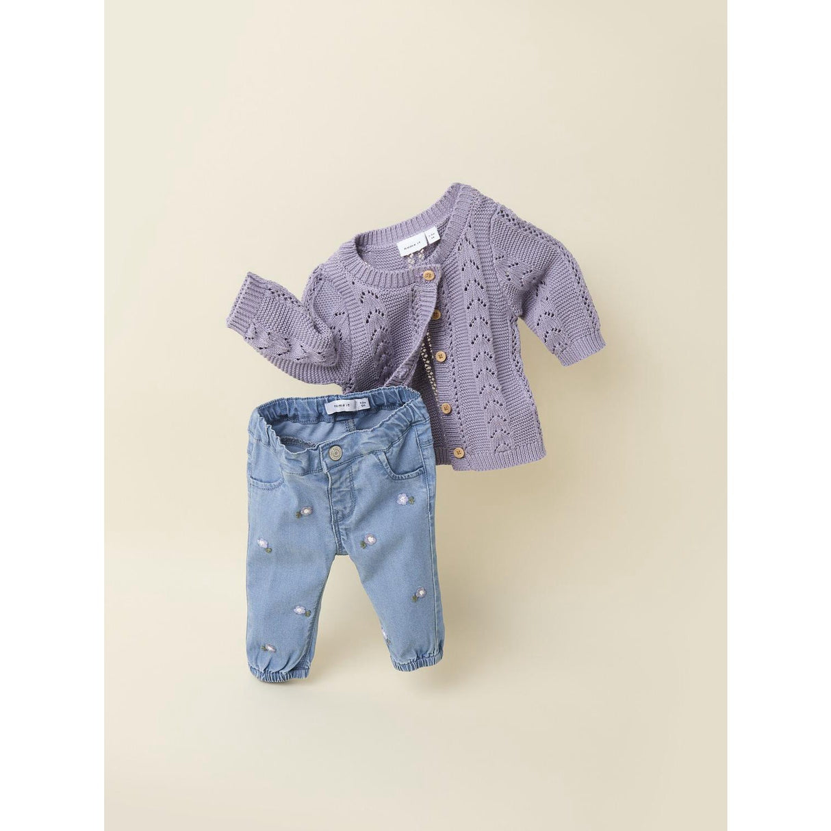 Name It Denim Blue Flower Emb Nbfrose Shaped R Emb Jeans 5321-Yb H