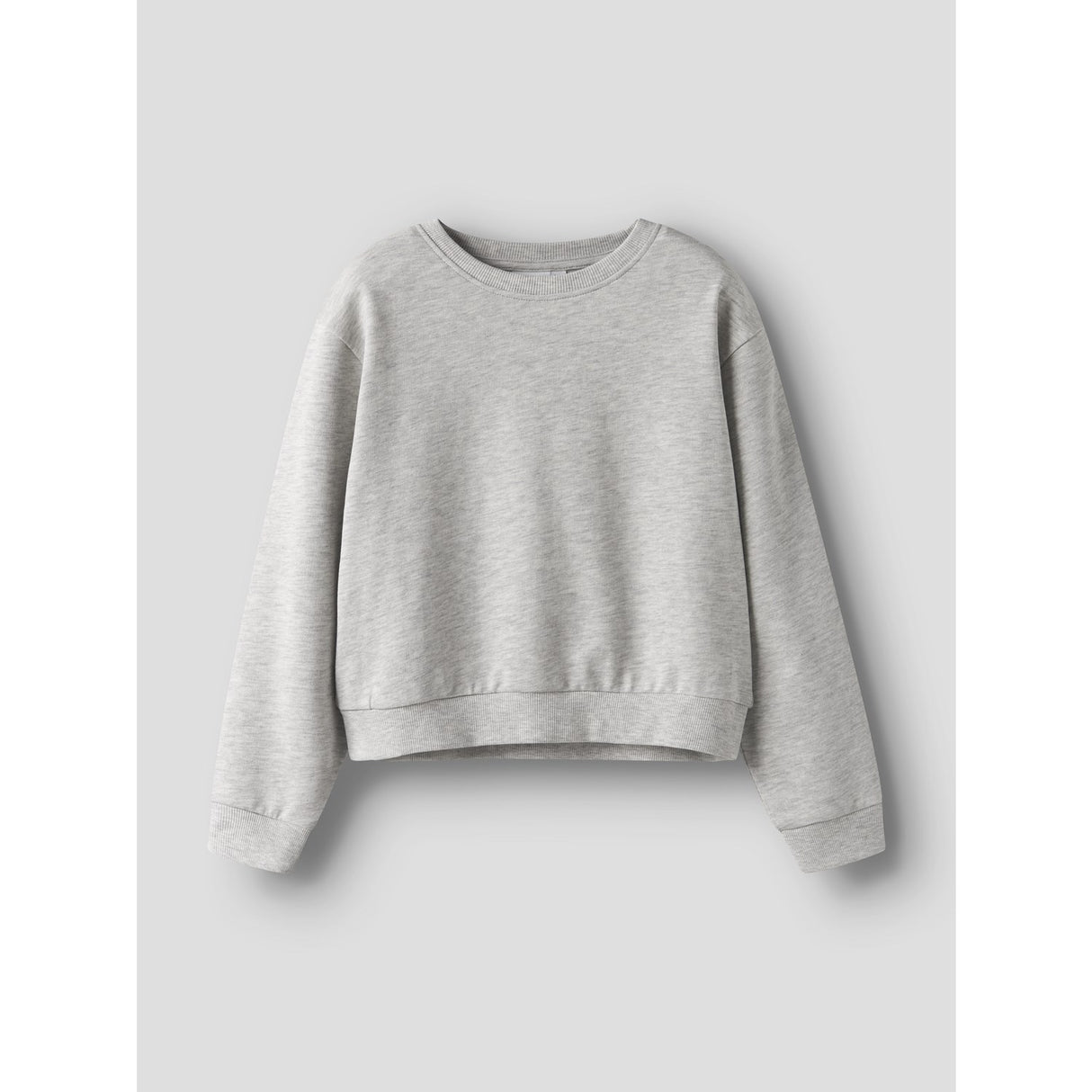 Name It Light Grey Melange Nkfmille Kort Nreg Ls Swe O-Neck Noos