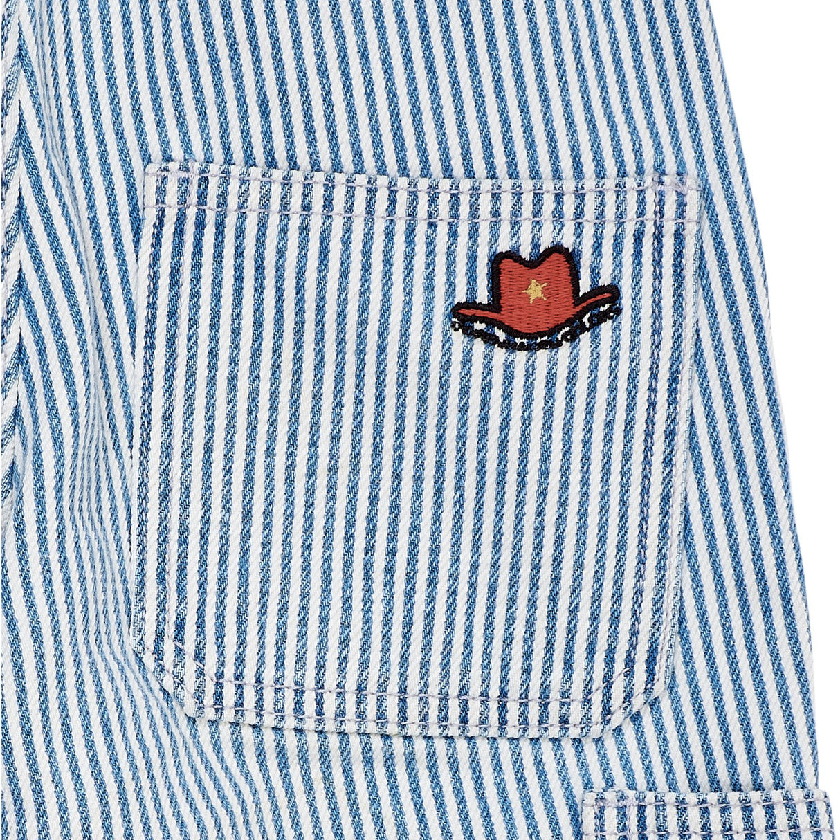 COPENHAGEN COLORS Denim Blue Stripe Y/D Stripe Twill Cargo Bukser W. Adj. Waist