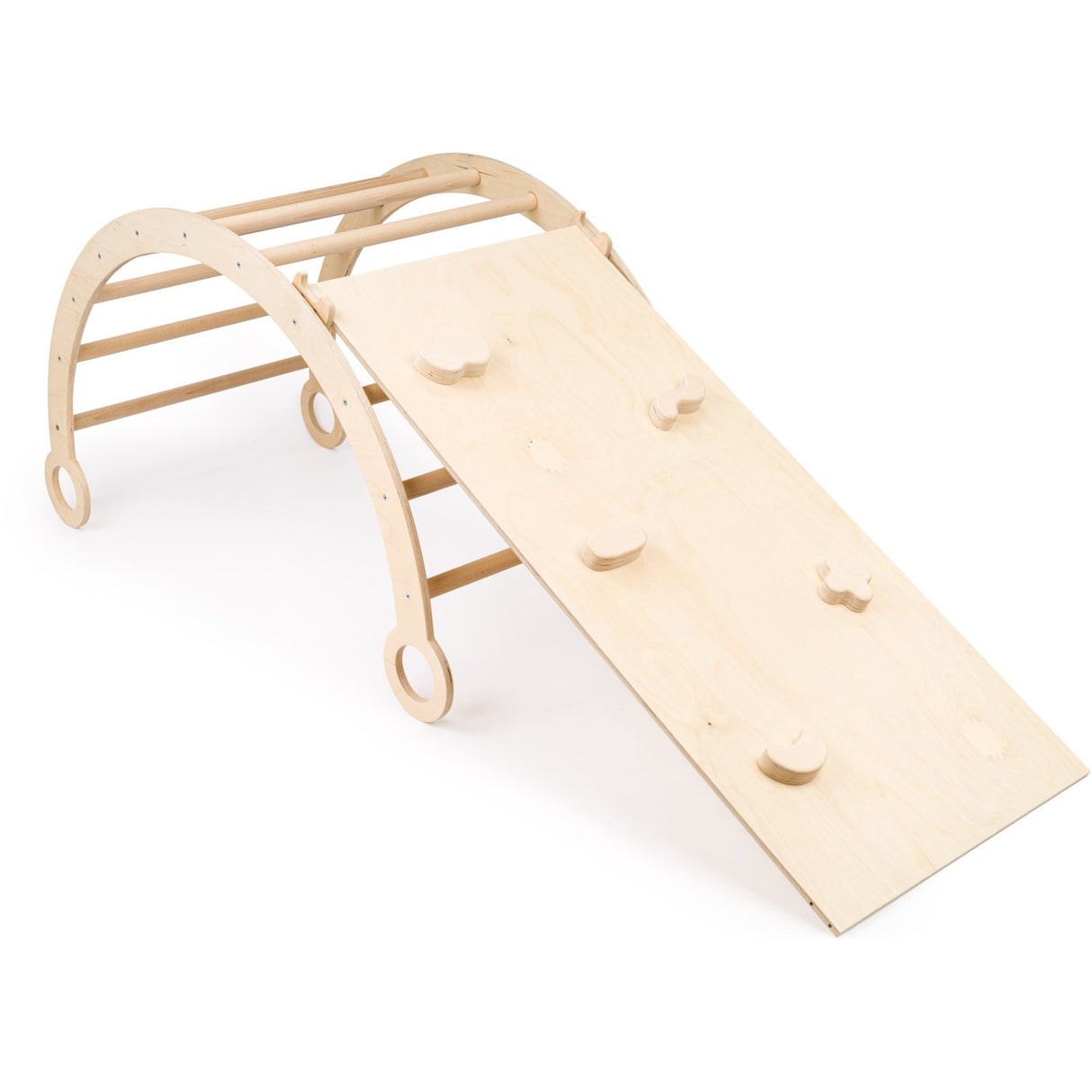 Woobiboo Natural Montessori Wooden Rocker Med Slide-Climber XL