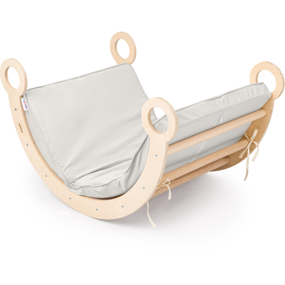 Woobiboo Natural Montessori Rocker Med Gray Madras M