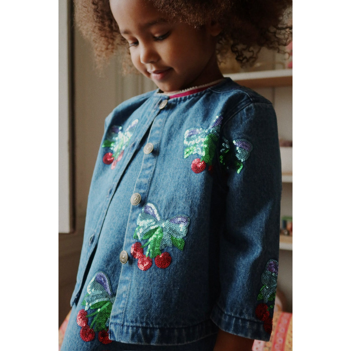 Konges Sløjd Amarena Sequin Magot Paljet Denim Jakke GOTS