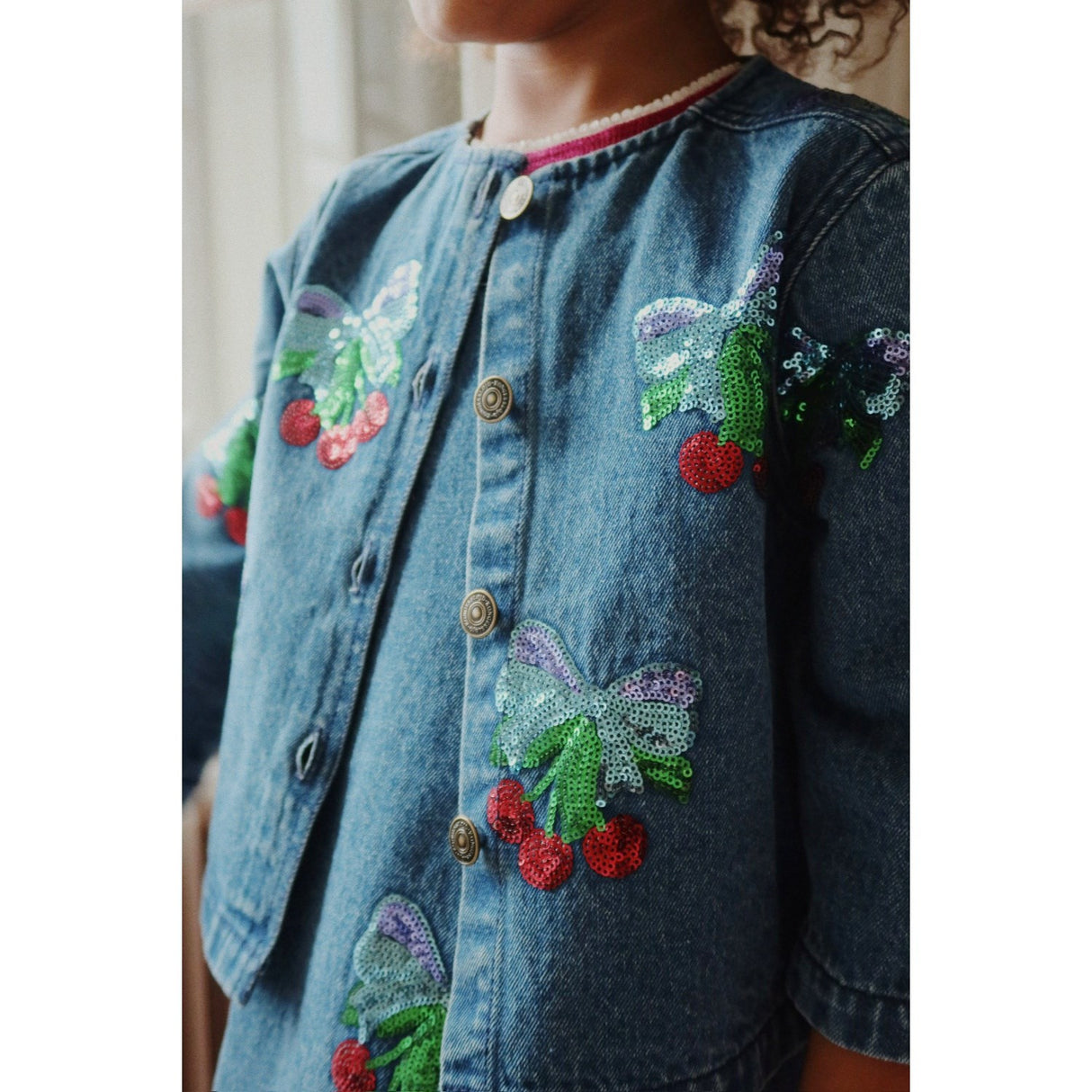 Konges Sløjd Amarena Sequin Magot Paljet Denim Jakke GOTS