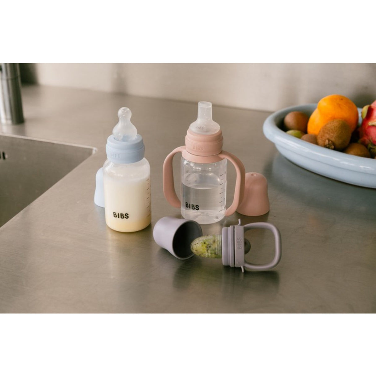 Bibs Blush Baby Sippy Flaske Spout Round Silikon Slow Flow