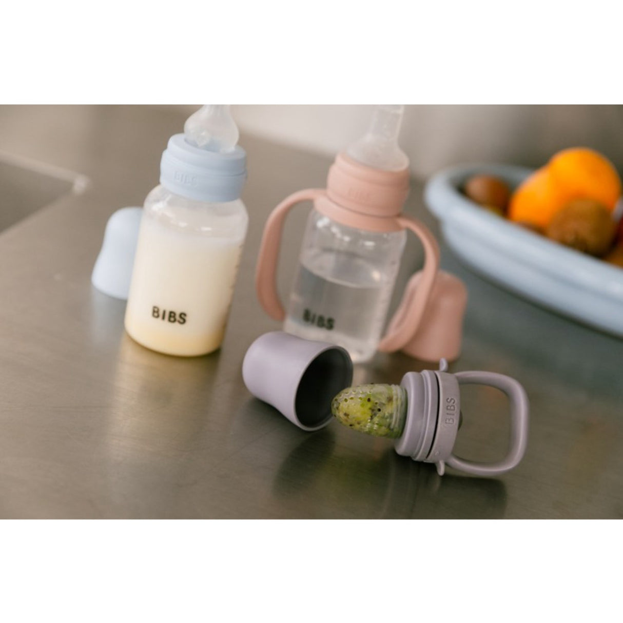 Bibs Blush Baby Sippy Flaske Spout Round Silikon Slow Flow