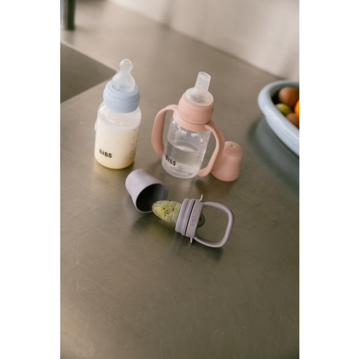 Bibs Blush Baby Sippy Flaske Spout Round Silikon Slow Flow