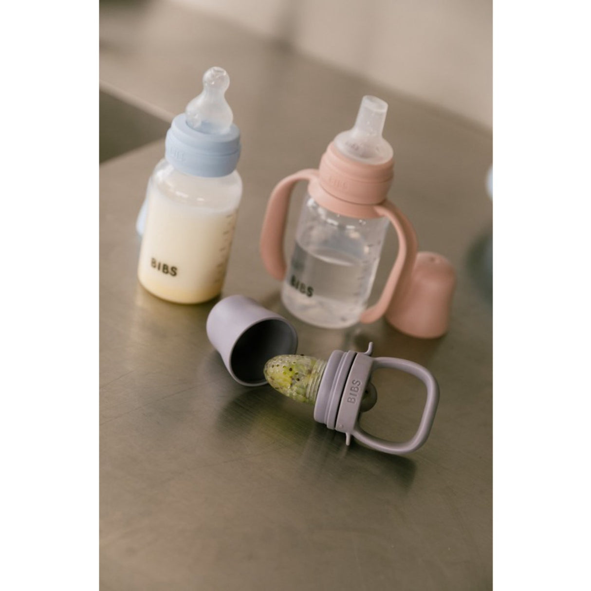 Bibs Blush Baby Sippy Flaske Spout Round Silikon Slow Flow