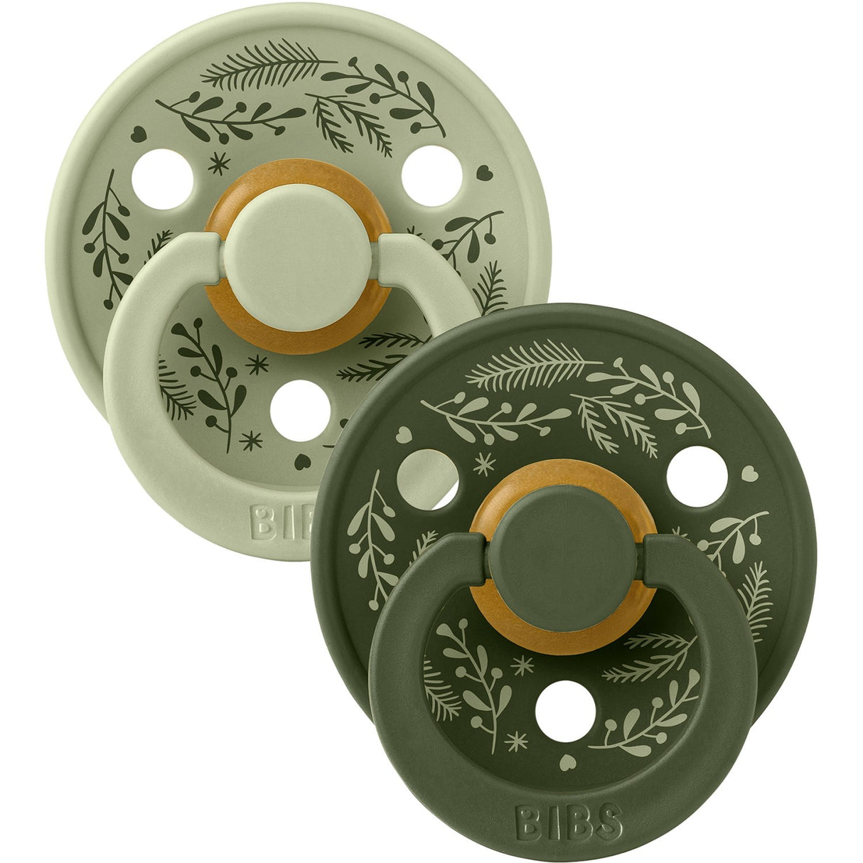 Bibs Sage/Hunter Green Smokk Colour Holiday Leaf 2-Pakning Latex