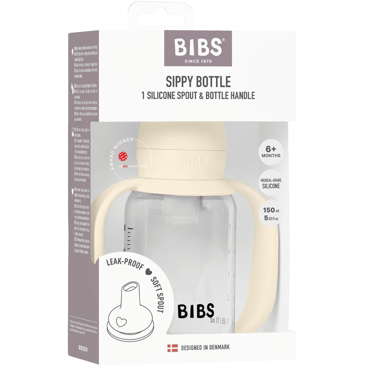 Bibs Ivory Baby Sippy Flaske Spout Round Silikon Slow Flow