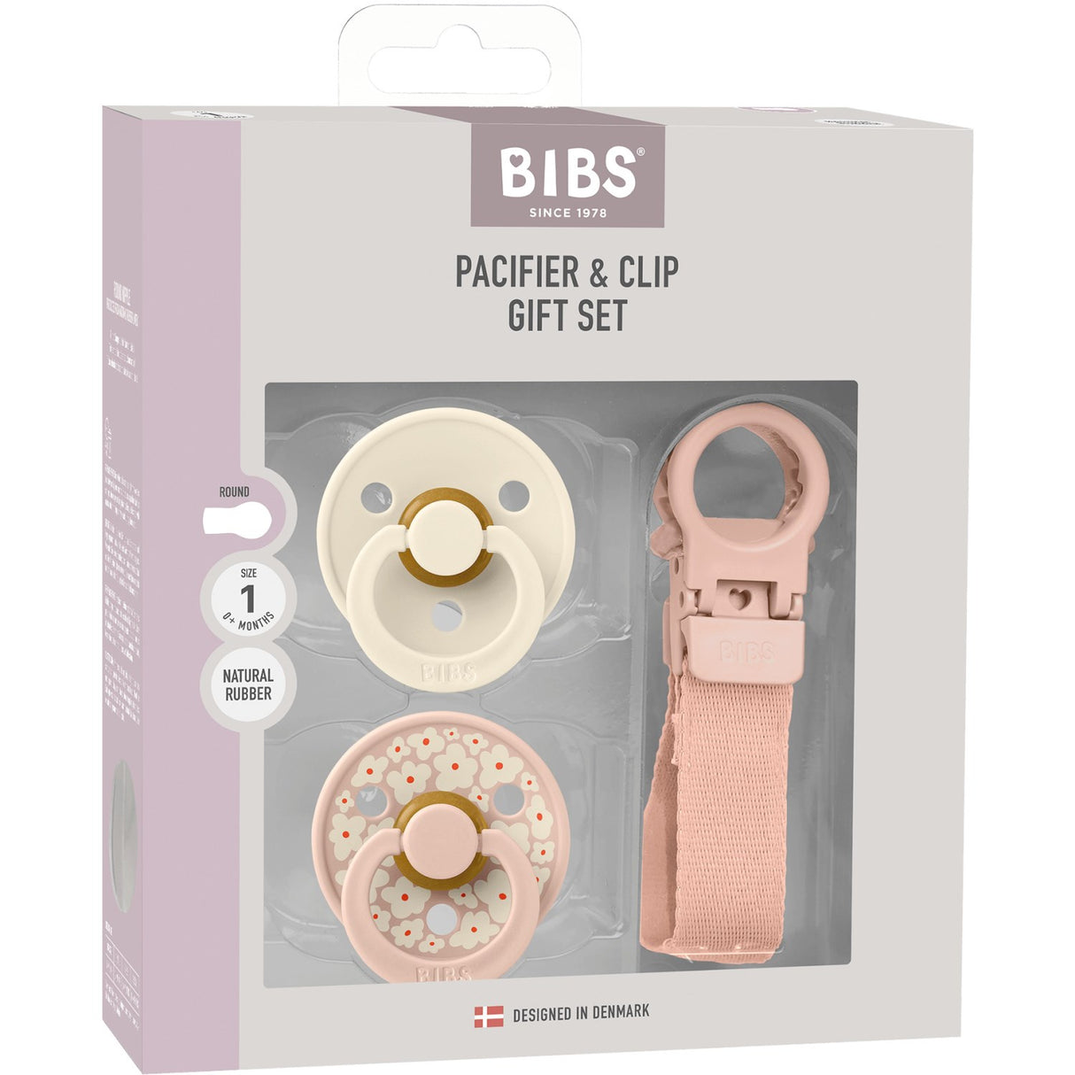 Bibs Blush Colour Smokk & Loop Clip Gift Sett Latex