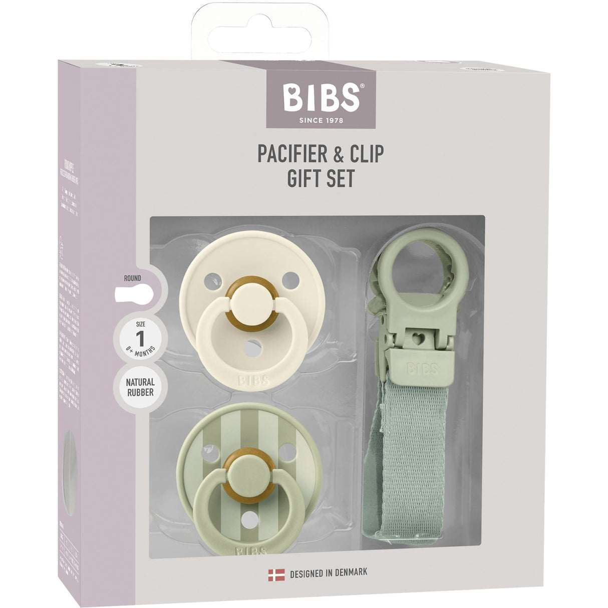 Bibs Sage Colour Smokk & Loop Clip Gift Sett Latex