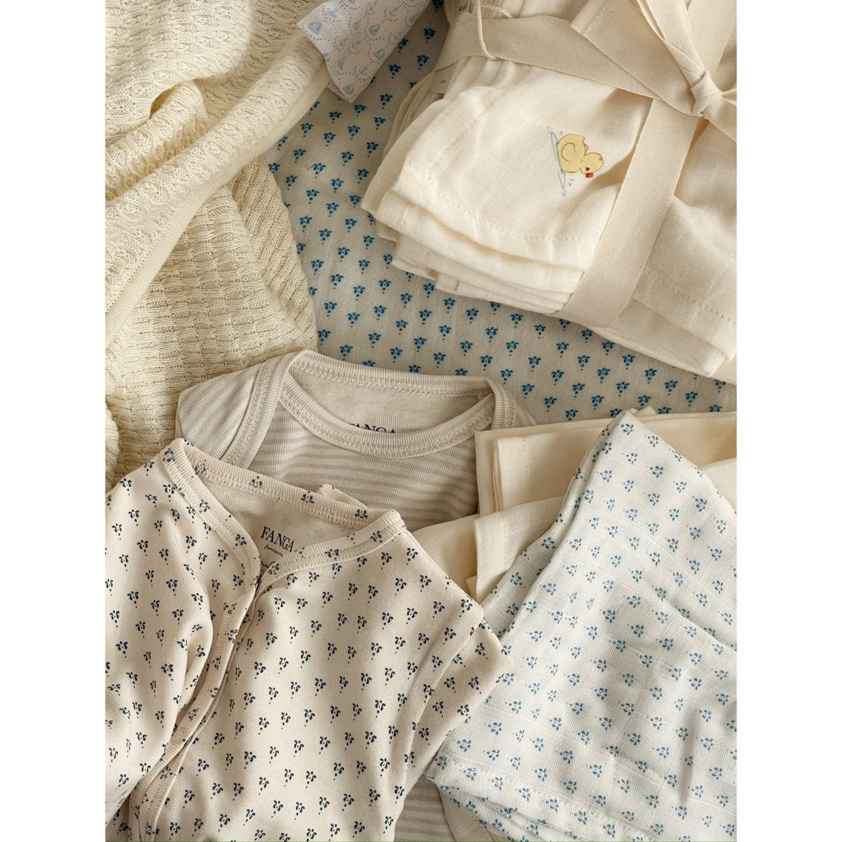 Konges Sløjd Fanga Punto Blu Bellini 3 Pakke Muslin Cloth GOTS