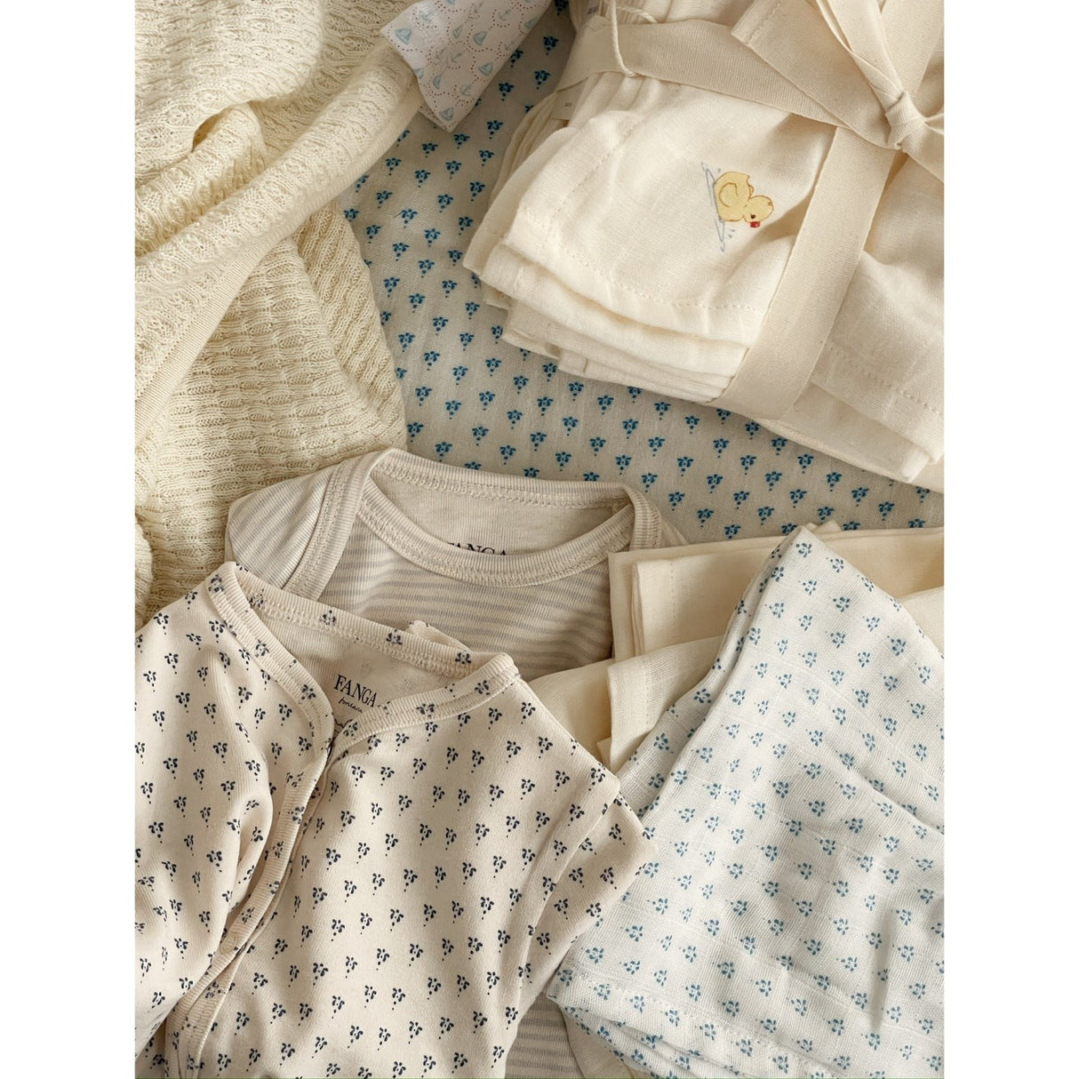 Konges Sløjd Fanga Punto Blu Bellini 3 Pakke Muslin Cloth GOTS