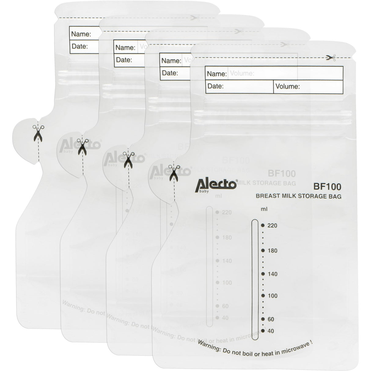 Alecto 100Pk Breast Milk Oppbevaring Bags