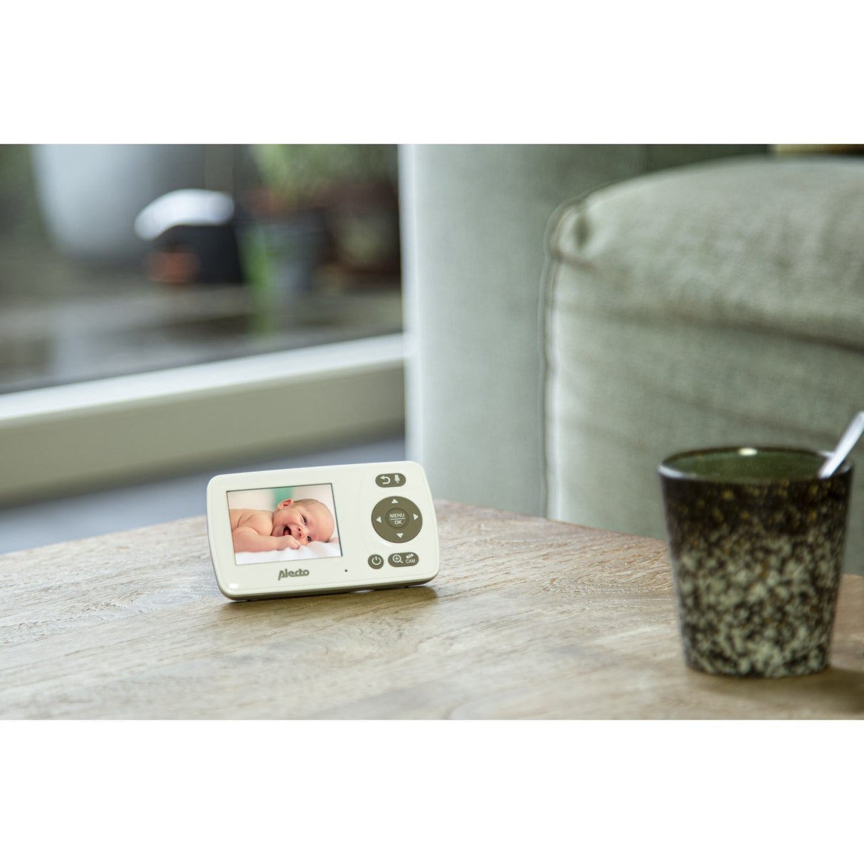 Alecto White/Taupe Video Monitor 2,4 Inch Colour Display