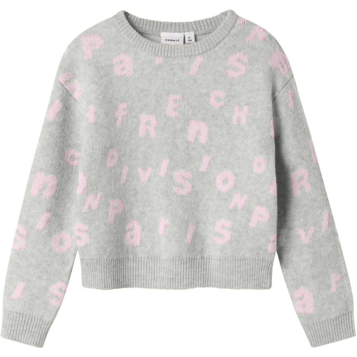 Name It Light Grey Melange Nmfoline Ls Strikk Bf