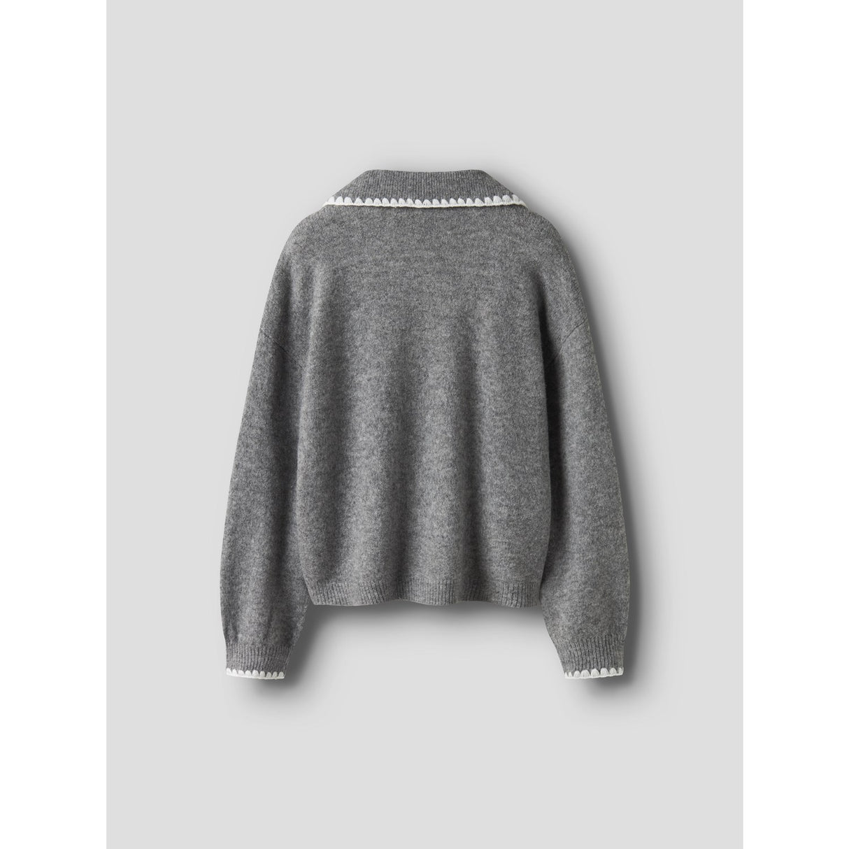 Name It Grey Melange Nkfrikasa Ls Strikk Polo