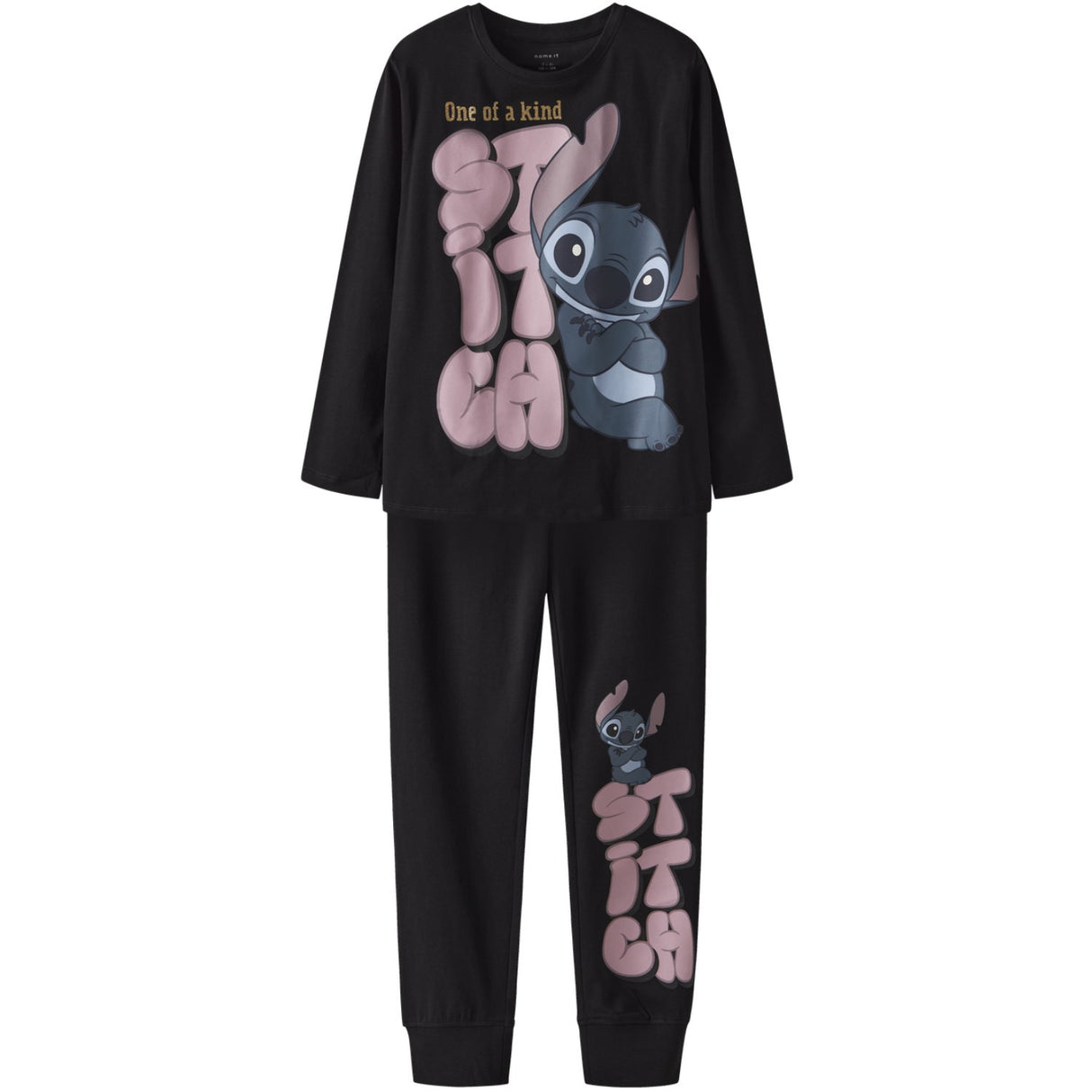 Name It Black Nkfolina Stitch Ls Natttøy Wdi