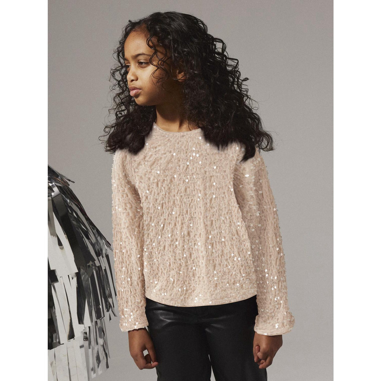 Name It Jet Stream Black Bow Nkfrusitta Ls Bue Bluse