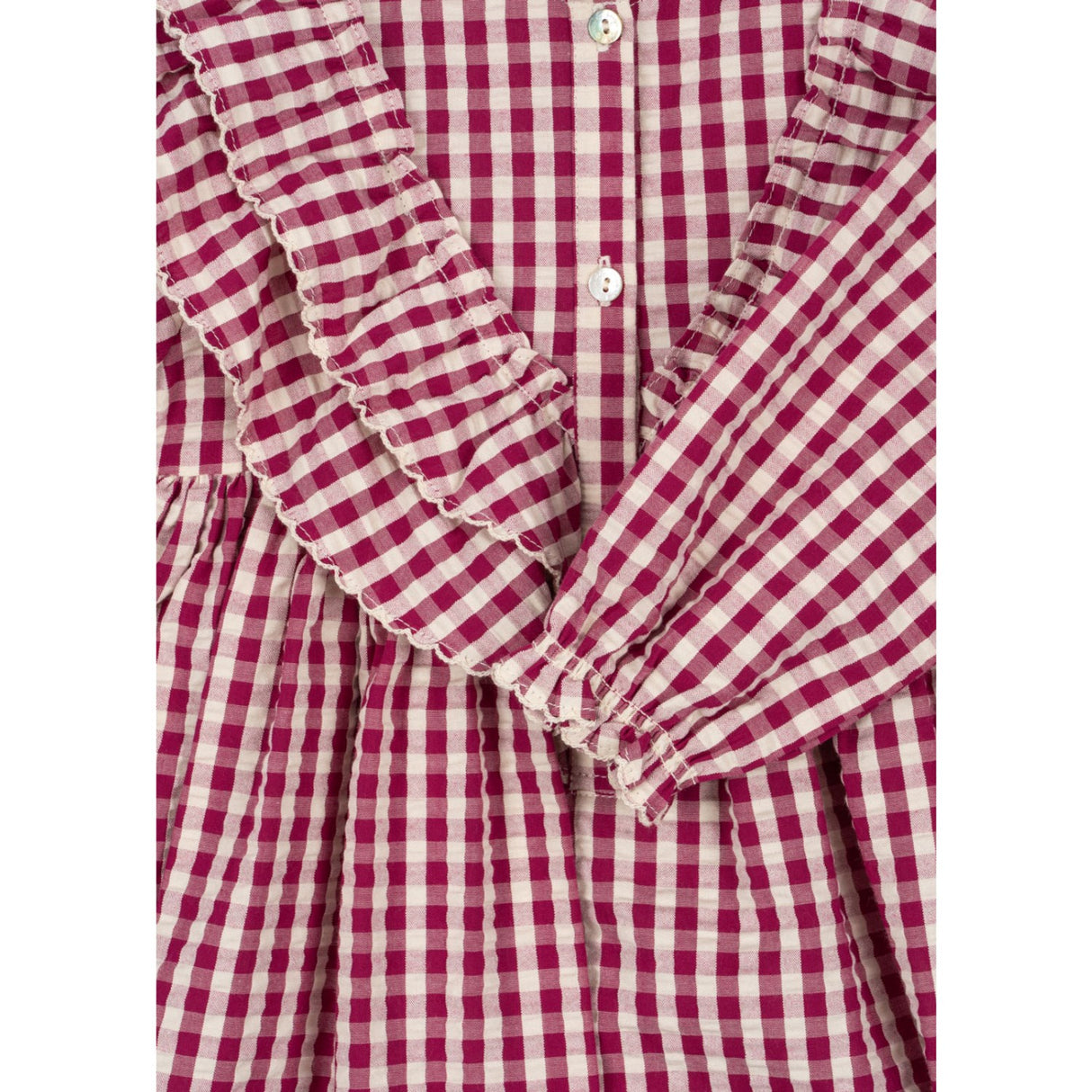 Konges Sløjd Sangria/Butter Check Kim Kjole GOTS