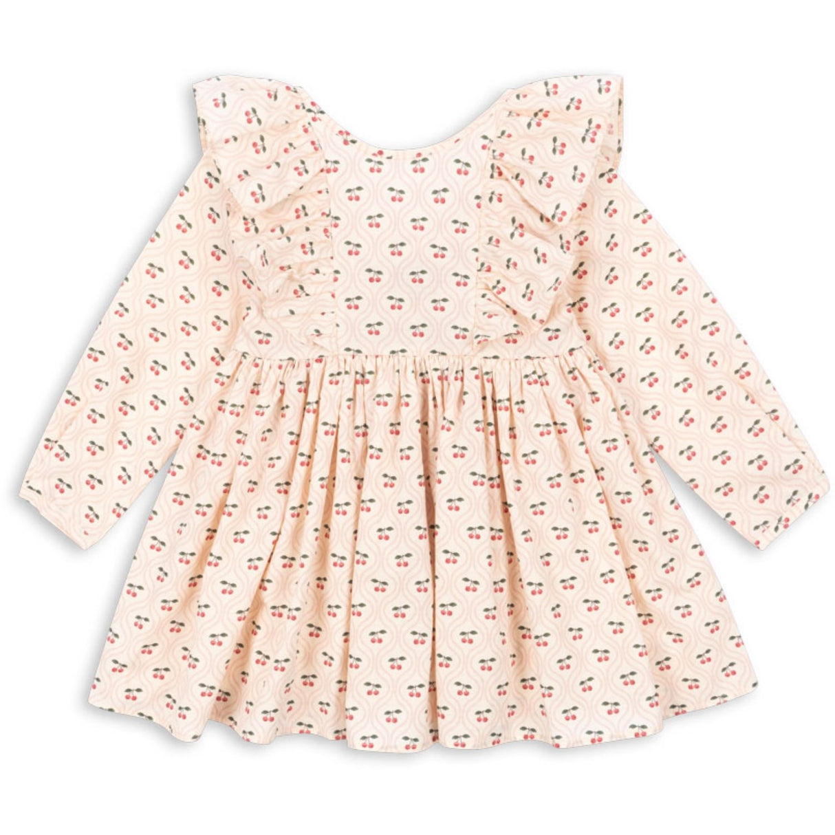 Konges Sløjd Cherry Pink Motif Cianna Ls Bue Kjole GOTS