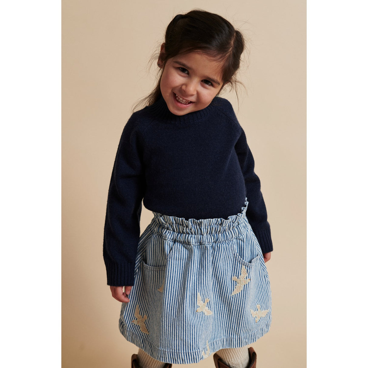 COPENHAGEN COLORS Navy Pull Over W Skilpadde Neck