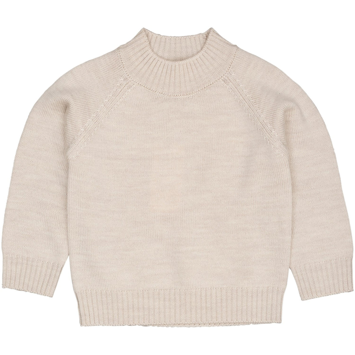 COPENHAGEN COLORS Pale Cream Mel. Pull Over W Skilpadde Neck