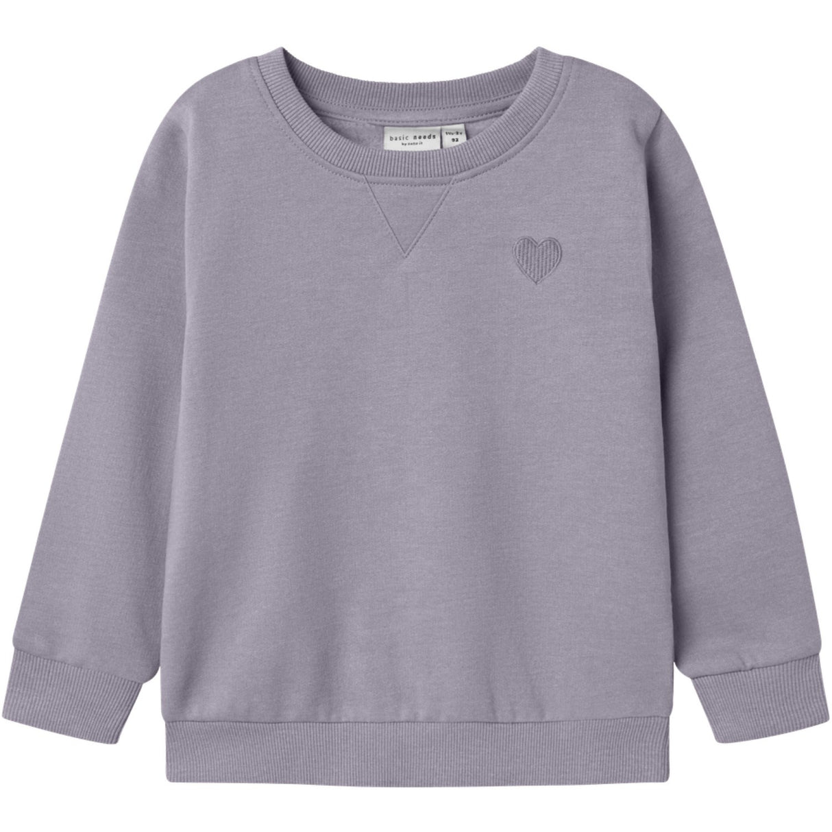 Name It Lavender Gray Nmfvima Ls Sweat Bru Noos